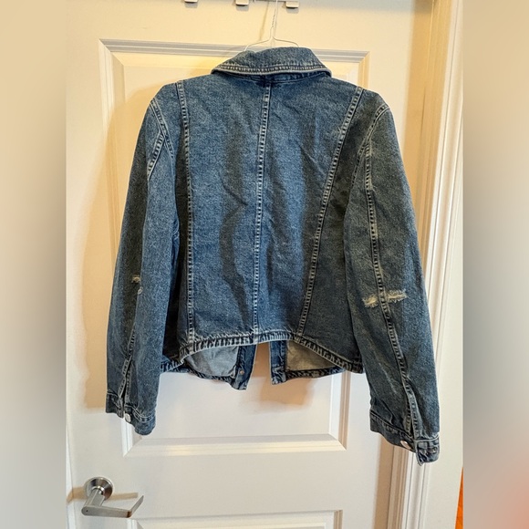 Free People We The Free Jade Denim Jacket High Dive Cotton Button Front XL - Picture 8 of 16